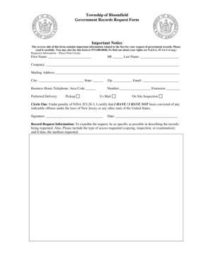 Fillable Online Bloomfieldfire Township Of Bloomfield Government