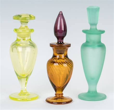 Lot 497 12 Art Deco Perfume Bottles Vases Incl Czechoslovakia