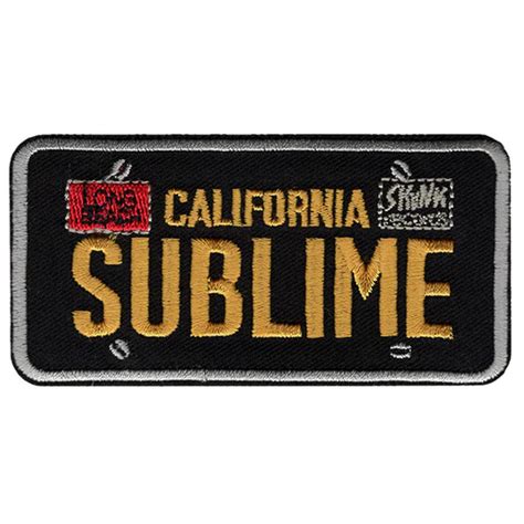 Sublime License Plate Embroidered Iron On Patch At Sticker Shoppe