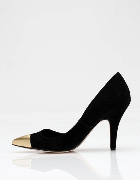 Gold Cap Toe Heels Pumps Shoes Heels