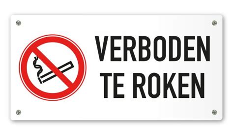 Tekstbord Verboden Te Roken X Cm Wit