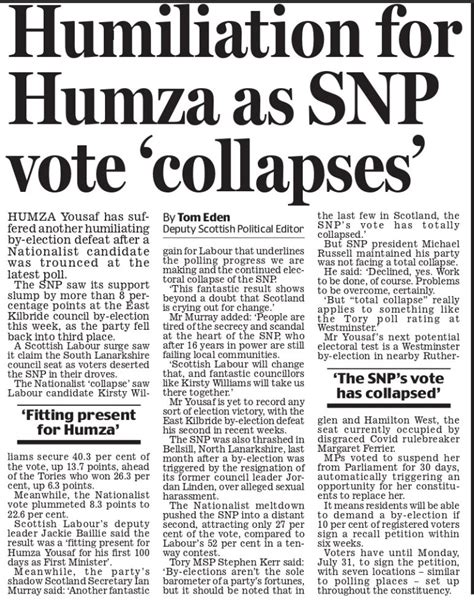 Agent P On Twitter Another By Election Thrashing For Humza The SNP