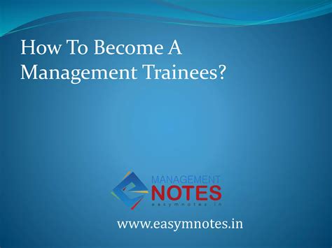 How To Become A Management Trainees Ppt