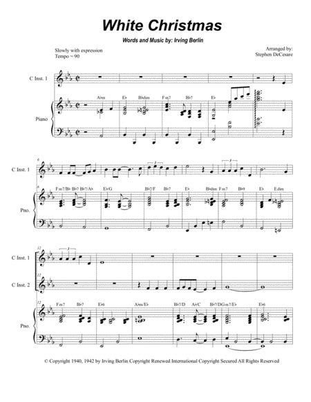 White Christmas Arr Stephen Decesare By Dave Koz And Kelly Sweet Sheet