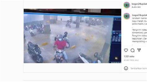 Video Viral Instagram Aksi Pencurian Helm Terekam Kamera Cctv Pos