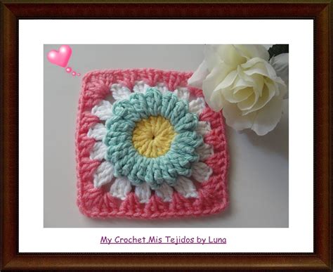 My Crochet Mis Tejidos By Luna Granny Puff Stitch Flower