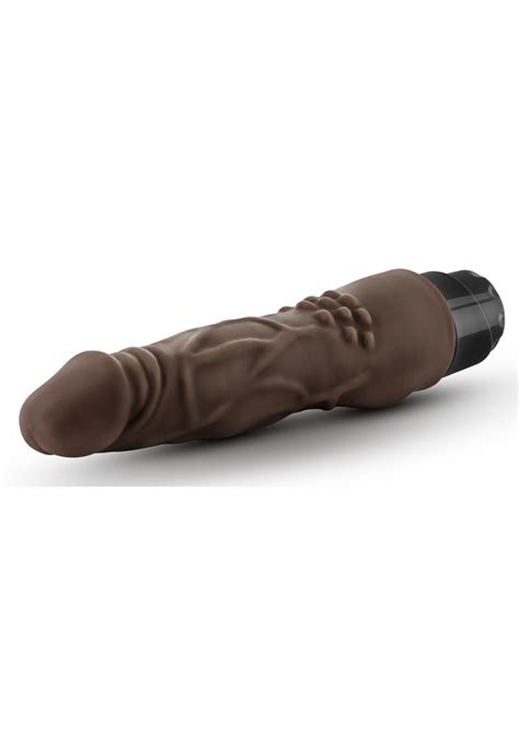 Dr Skin Cock Vibe 4 Realistic Vibrator Splashproof Chocolate 8 Inch