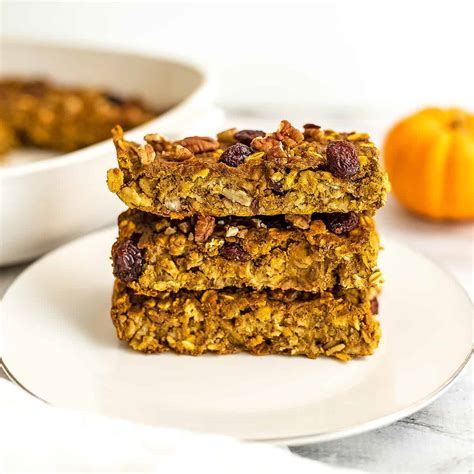 Pumpkin Oatmeal Bars Vegan Gluten Free Bites Of Wellness