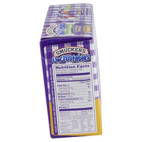 uncrustables reduced sugar nutrition