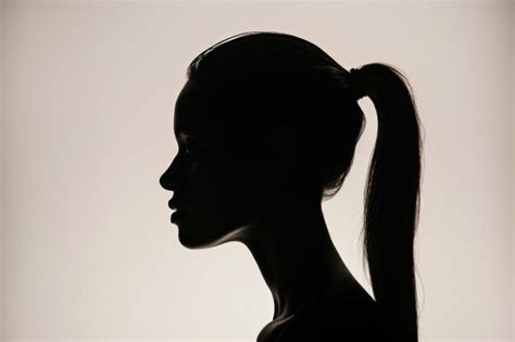 Premium Photo Stylish Womans Silhouette With A Ponytail Hairstyle