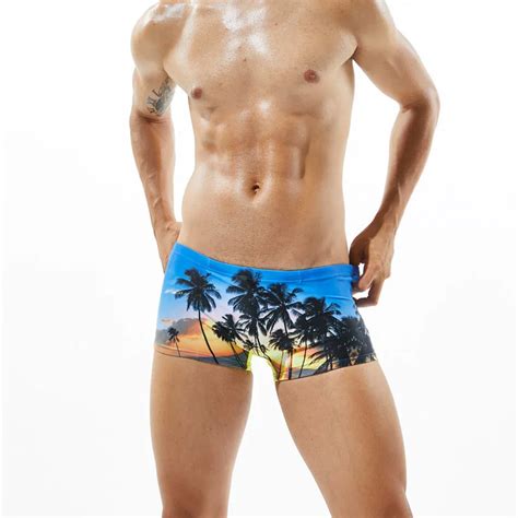 Bañadores con estampado de árboles de coco para hombre Bóxer corto