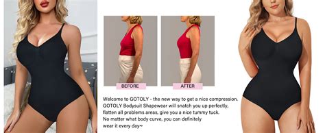 Gotoly Women Slimming Bodysuits Shapewear Tops Tummy Control Body