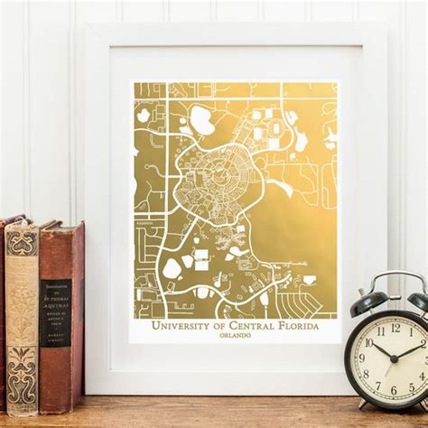 University Of Central Florida Campus Map Fine Art Giclée Etsy