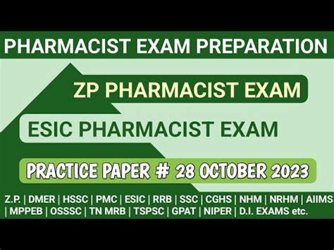 Zp Pharmacist Exam Preparation Esic Pharmacist Exam Preparation Ibps