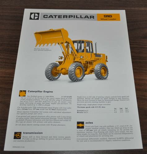 Caterpillar 916 Wheel Loader Specification Technical Data Cat Brochure Prospekt – AUTO BROCHURE