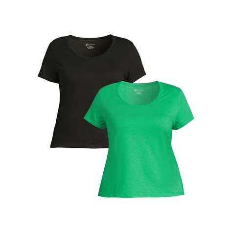 No Boundaries 2 Pack Short Sleeve Scoop T Shirt Womens Plus