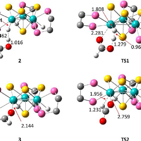 Dft Optimized Structures Of 2 3 Ts1 And Ts2 For Clarity Only The Download Scientific