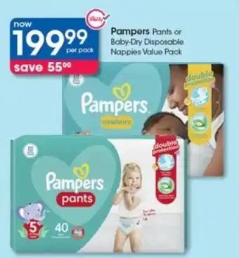 Pampers Pants Or Baby Dry Disposable Nappies Value Pack Offer At Clicks