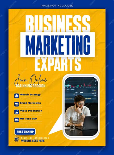 Premium Vector A Yellow And Blue Ad For Business Marketing