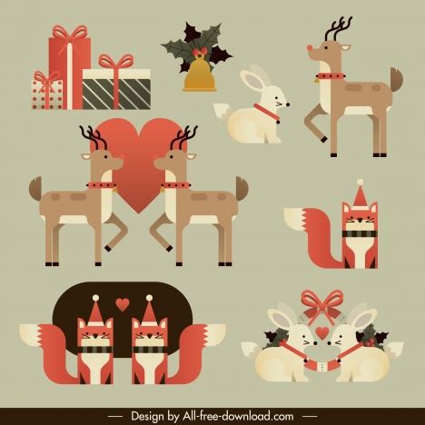 Christmas design elements cute classic symbols vectors stock in format for free download 1.74MB