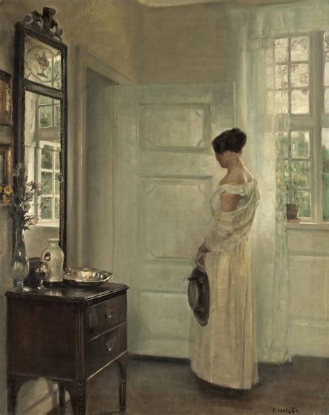 Carl Holsoe 1863 1935 Salongsinteriör Med Kvinna Art Classic Art