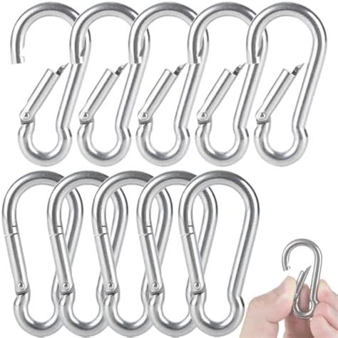 Amazon Pcs Carabiner Clip Spring Snap Hook Stainless Steel