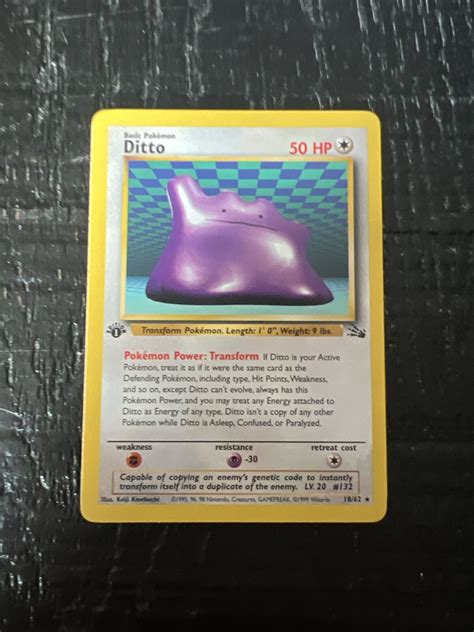 Pok Mon Tcg Fossil Ditto St Edition Non Holo Rare Nm Ebay