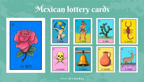 Conjunto Colorido De Tarjetas De Loter A Mexicana Descargar Vector