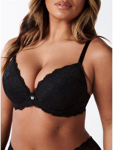 Boux Avenue Mollie Padded Plunge Bra Black Uk