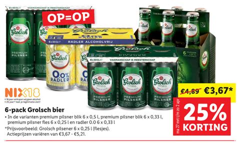 Grolsch Blikje Bier Folder Aanbieding Bij Lidl Details