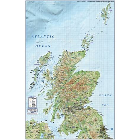 Scotland St Level Political Road And Rail Relief Map Including The