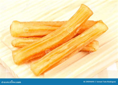 Spanish Churros In A Bowl Typical Foods Of Spain Royalty Free Stock