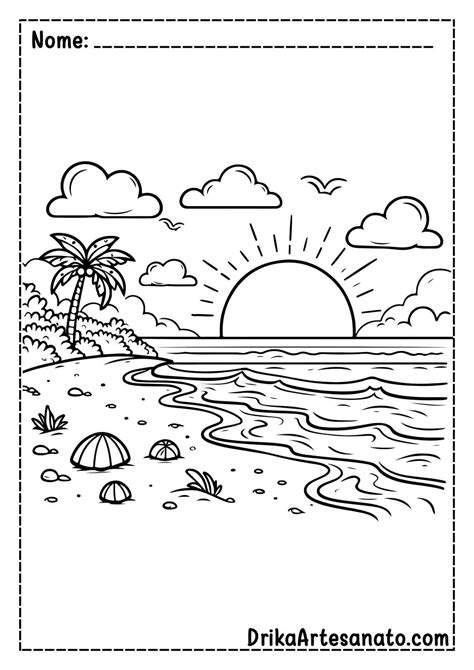 Desenhos De Praia Fácil - 5