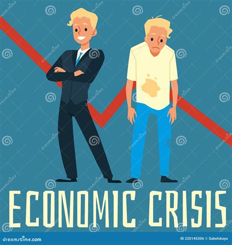 Economic Crisis Banner Showing Rich and Poor People Flat Vector ...