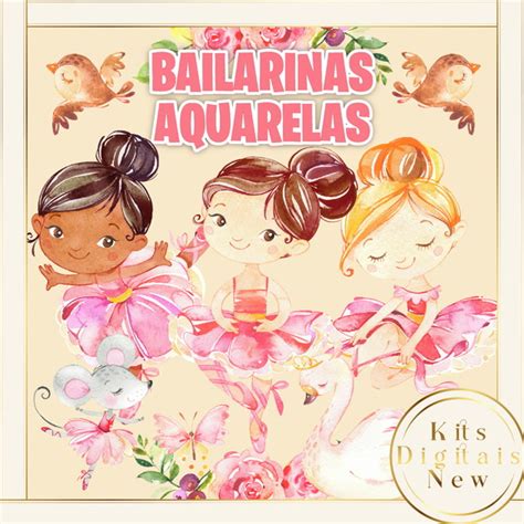 Kit Digital Bailarina Aquarela Premium Produtos Elo