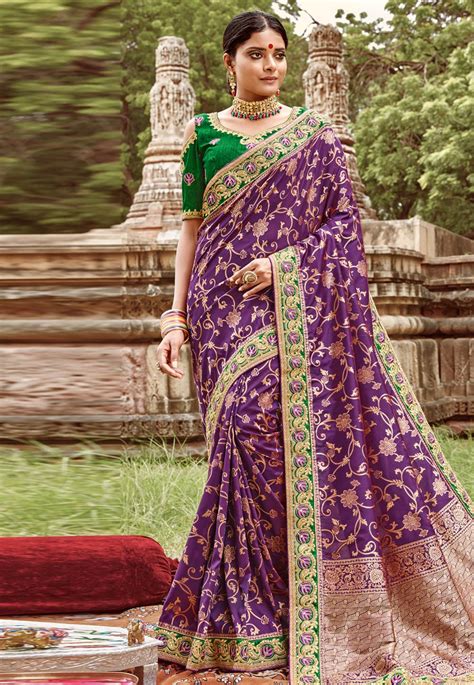 Purple Silk Festival Wear Saree