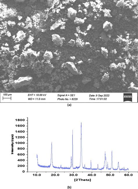 Sem Micrograph And Xrd Diffractogram Of The Nanoparticles Download