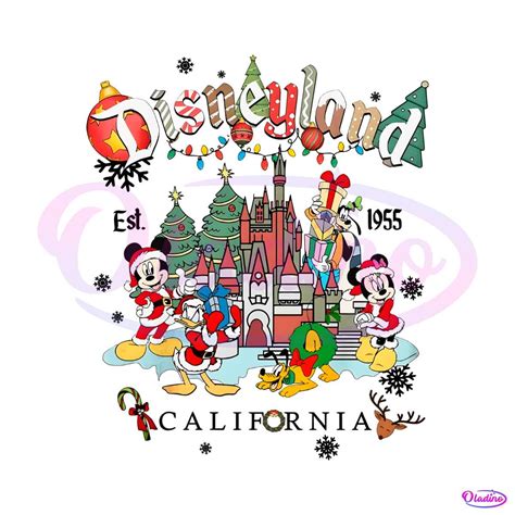 Vintage Christmas Disneyland Mickey And Friend PNG File