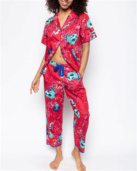 Joni Floral Print Crop Pyjama Set TKD Lingerie