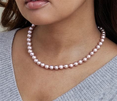 8 0 8 5mm Pink Freshwater Pearl Necklace AAAA Quality