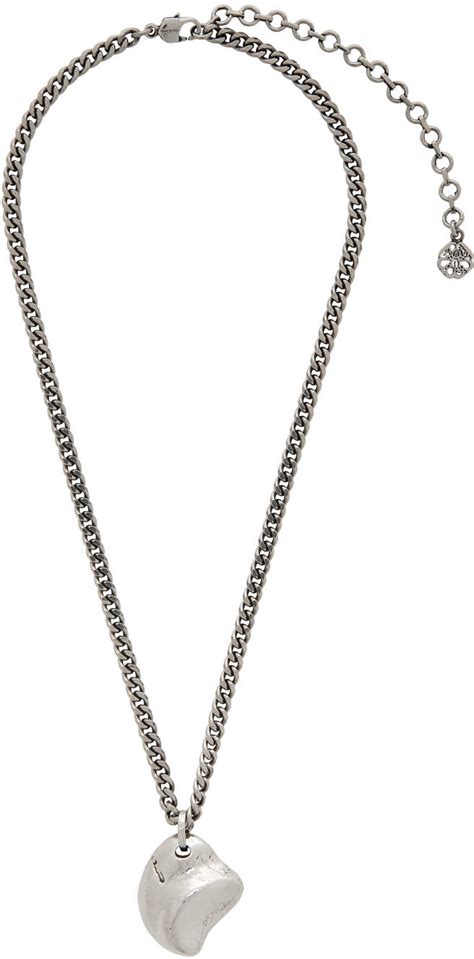 Silver Short Molten Necklace By Alexander McQueen On Sale