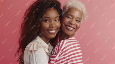 Mother And Daughter Embracing Warmly Premium Ai Generated Image