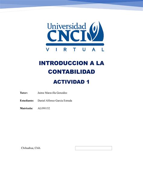 Introd Contabilidad Actividad Introduccion A La Contabilidad