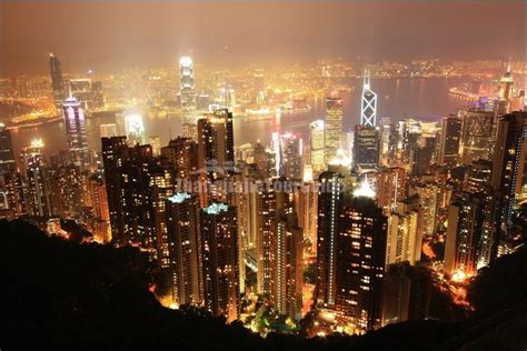 Victoria Peak Beautiful Night View Hong Kong China