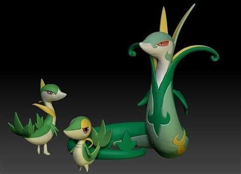 Pokemon Snivy Servine Serperior 3D Model 3D Printable CGTrader