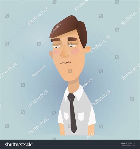 Sad Office Worker Character Cartoon Style Stock Vector Royalty Free