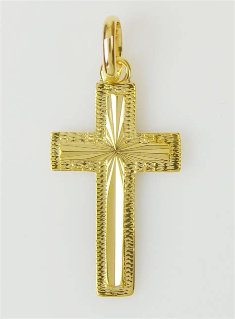 Pendentif Croix Rayons Plaqué Or 18 Carats La Boutique des Chrétiens