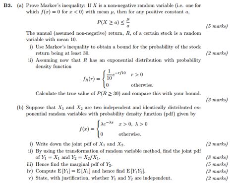 Solved (a) Prove Markov's inequality: If X is a non-negative | Chegg.com