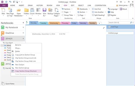 Copy Onenote Notebook S Structure And Paste Into Another One Office Onenote Gem Add Ins