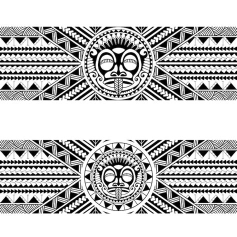 Polynesische Armband Tattoo Stencil Patroon Samoan Zwart Wit Textuur